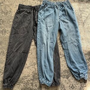 Forever 21 Black and Blue Jeggings Comfortable Elastic Waist